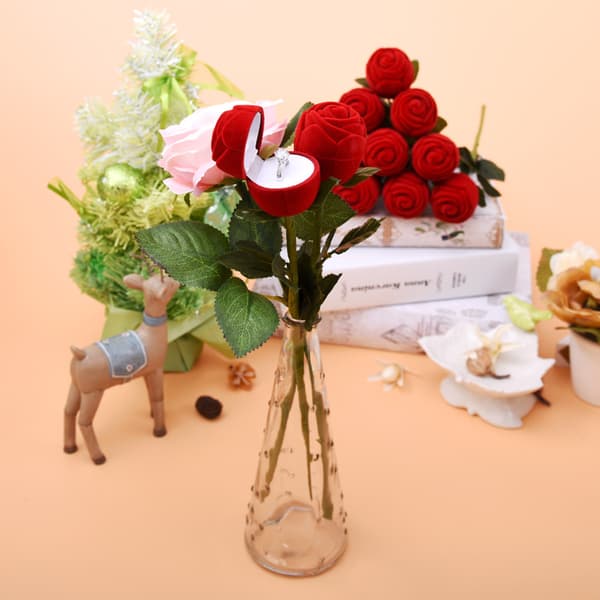 Fløjls smykkeskrin øreringe ring boks krone stjerne kage panda rose