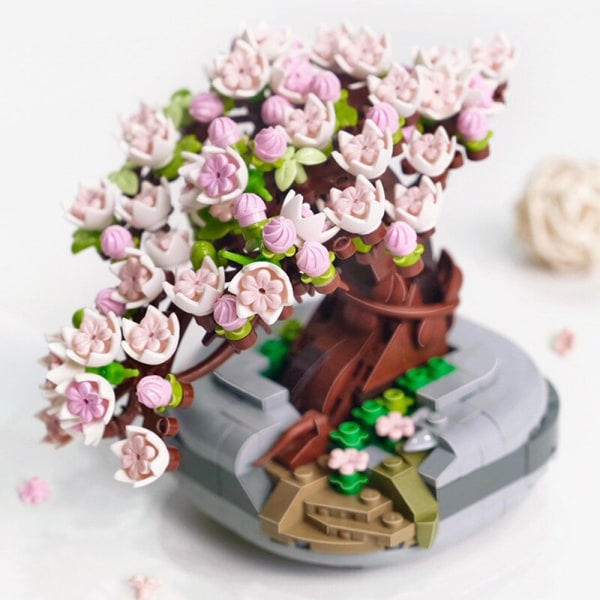 Mini-kimppu Rakennuspalikka Kukka Kirsikankukka Bonsai 3D-tila