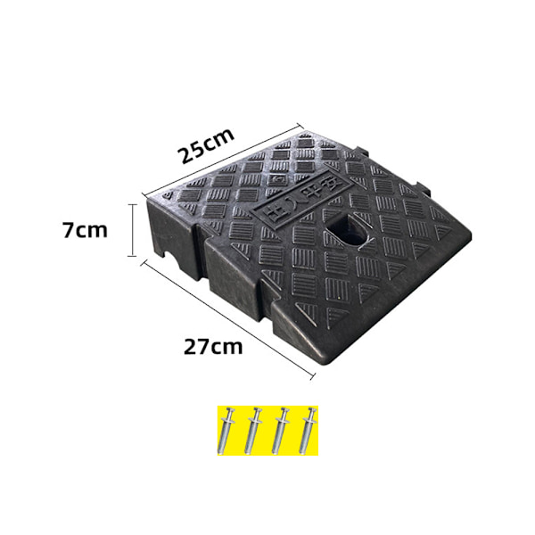 Lätt Curb Ramp, Plast Bilramp Trottoarkant Uppfart Tröskelramp för Bil Motorcykel Rullstolar Cykel Mobilitet black 7 cm 2.7in