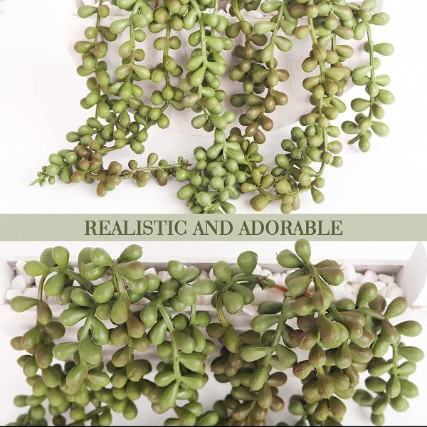 2 stk. kunstige sukkulenter hængende 12,2'' Faux Pearl Potte