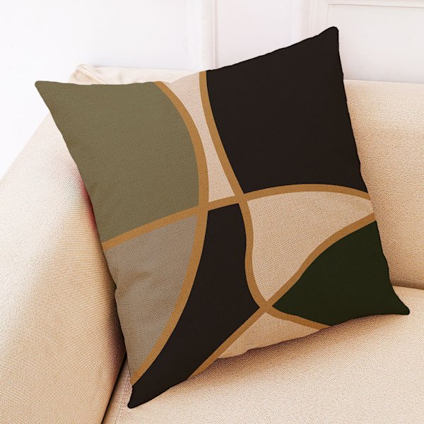 4-osainen flanellista tyynynpäällinen, abstrakti geometrinen sohvatyyny Co