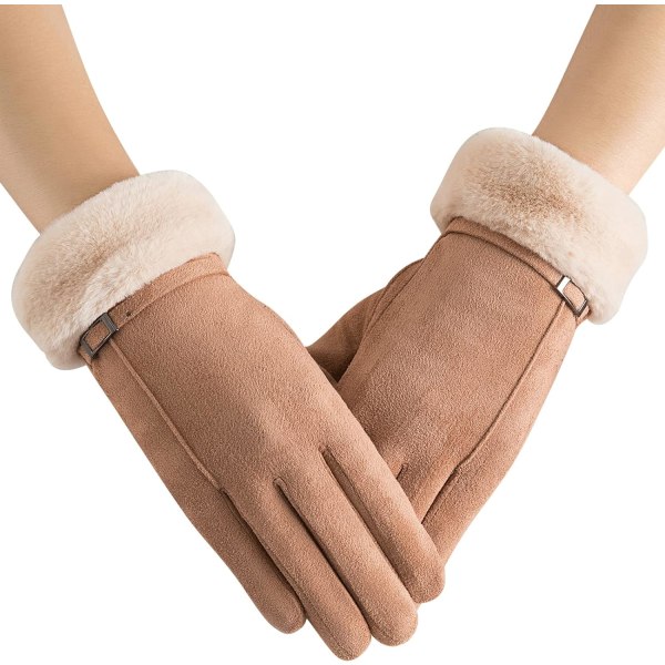 Vinterhandskar för kvinnor Varma fleecefodrade stretchiga tjocka handskar T