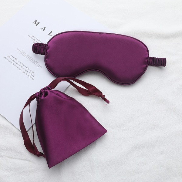 Travel Simulated Silk Eye Pillow Three Piece Set-Dark purple