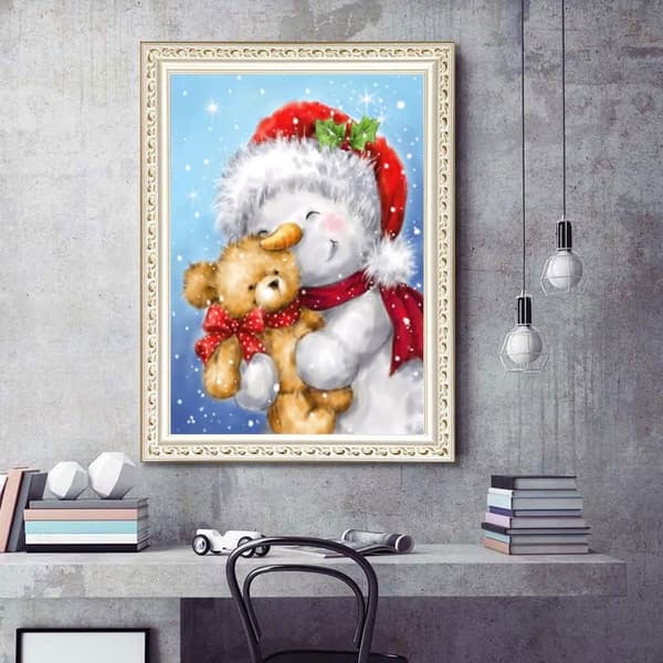Juldiamantmålning Kostym, Snögubbe Diamantmålning Cos