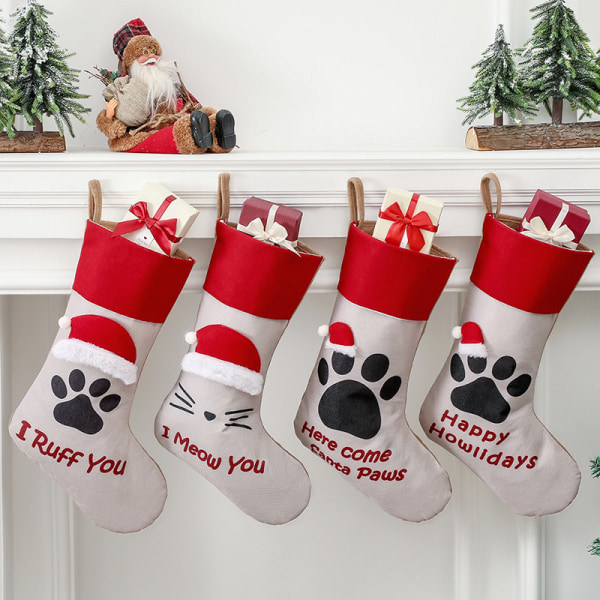 Kreativ katt hund tass julgran hänge juldekoration