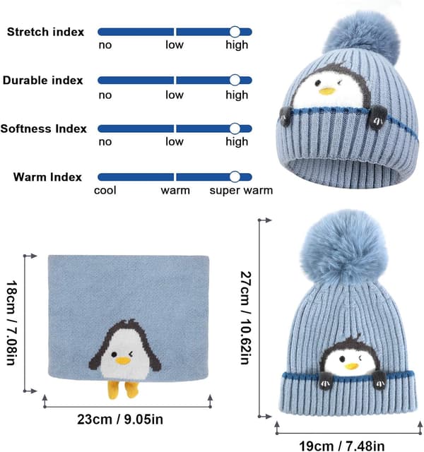 Vinter varm stickad mössa halsduk set, vinter tjockad fleece