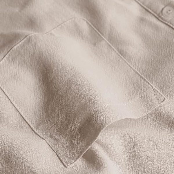 Miesten puuvillasta valmistettu rento paita pitkähihainen kauluspaita Henley-paita T