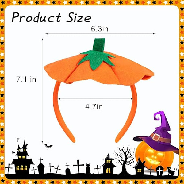 4 kpl Halloween-kurpitsapäähineet Halloween-asu joustava H