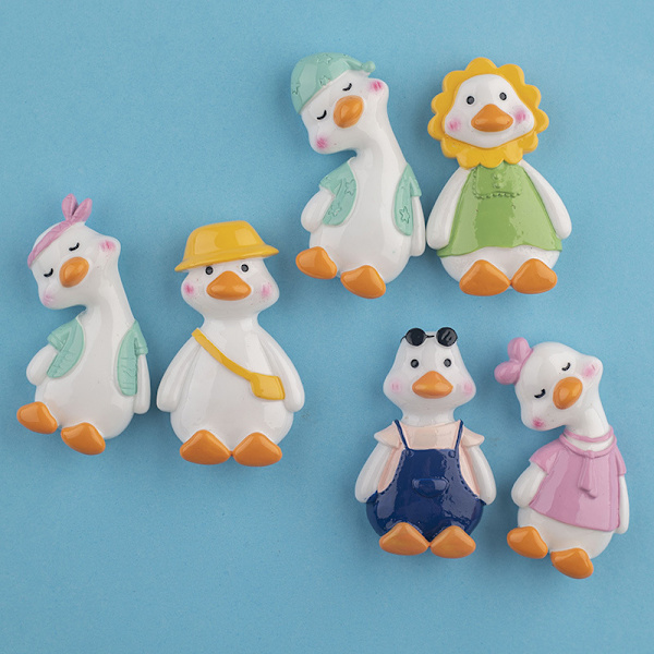 6 kpl kumisia jääkaappimagneetteja, The Crooked Duck, 3D söpö jääkaappimagneetti