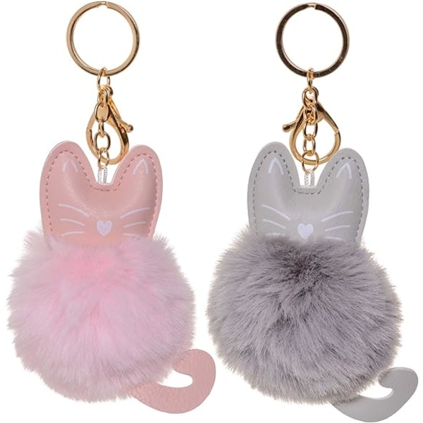 Faux Fur Ball Keychain for Women Girls Bag Pendant