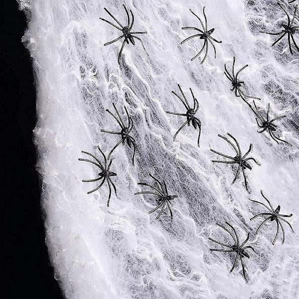 200g Halloween-dekorasjon bomull lysende edderkopp lysende spindelvev