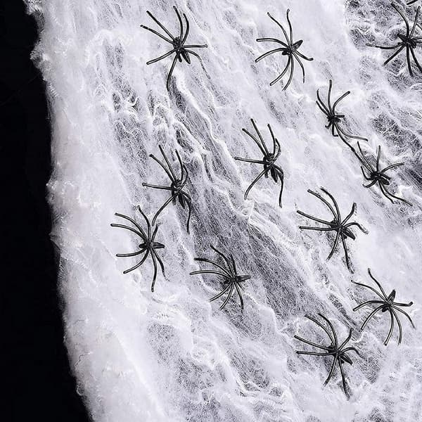 200g Halloween Dekoration Bomuld Lysende Edderkop Lysende Spindelvæv