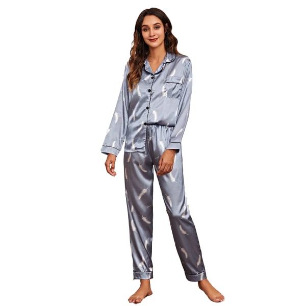 Komfortable vinter todelt elastisk sateng pyjamas ( M)