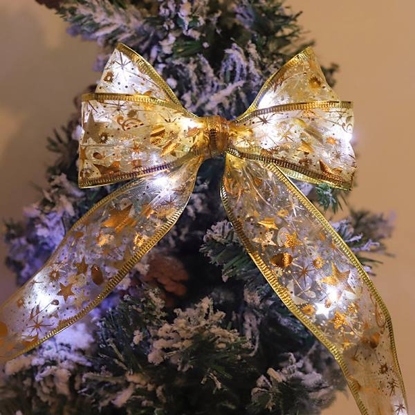 Julklappsbandsljus, 5M Ljusslinga för Julgran & 50 LED-lampor Batteridriven för Julgransdekorationer (guld) 5M