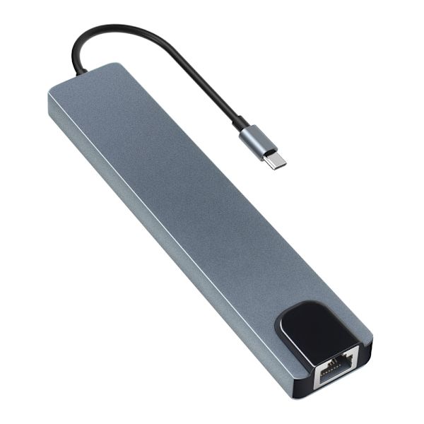 Type-C udvidelsesdock hub 8 i 1 hub multifunktionel bærbar exten