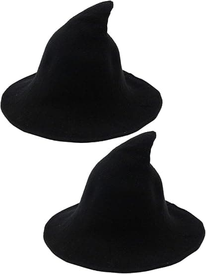 2 stk. Halloween heksehatte varme uldhatte til kvinder Halloween