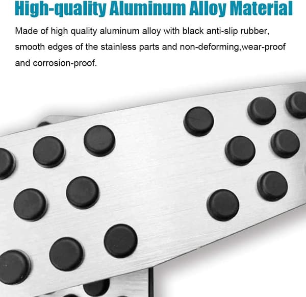 2 stk sklisikre bremsepedalputer i aluminium, borefrie