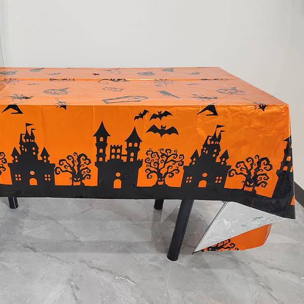 Halloween-duker med gresskartrykk, rektangulær plast