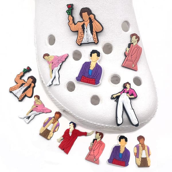 12 stk. 3D-clogs-sandaler-pynt (Harry), sko-charms, søde sko
