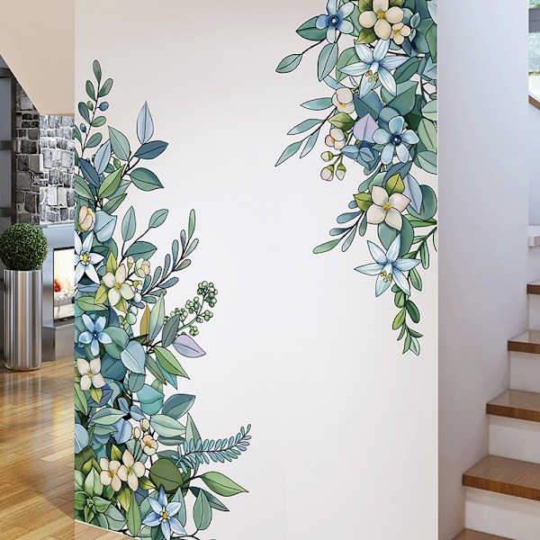 YOCOMEY 3D veggklistremerke fargerik blomsterranke grønt blad plante Fl