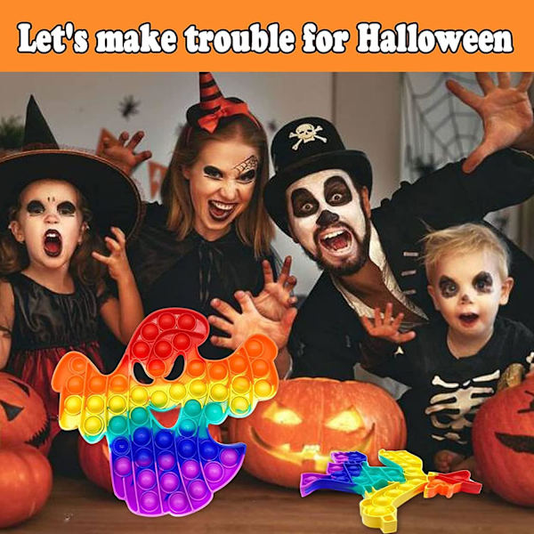 4 st Halloween Pop-leksaker, Pop-festgåvor Fågelskrämma Pumpa Spöke