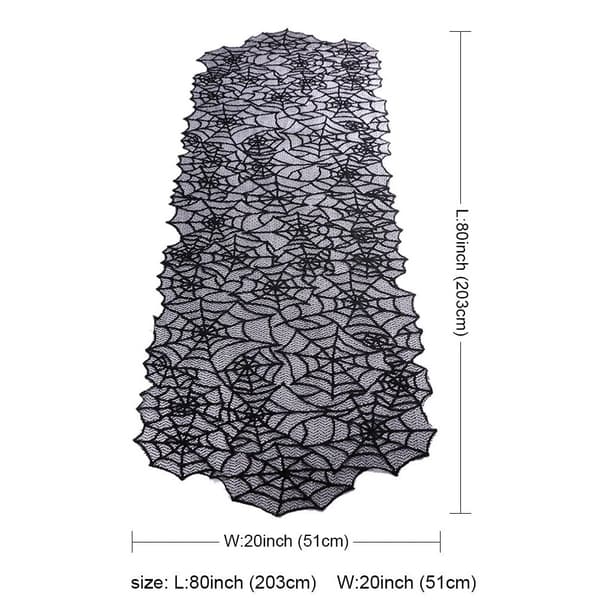 80\" × 20\" Polyester Blonder Halloween Bordløber, Stor Sort Spi