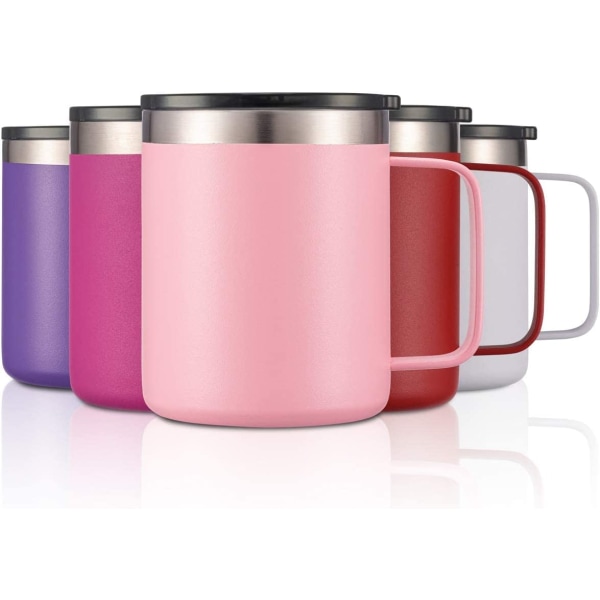 360ML rustfritt stål isolert kaffekopp med håndtak - Hvit