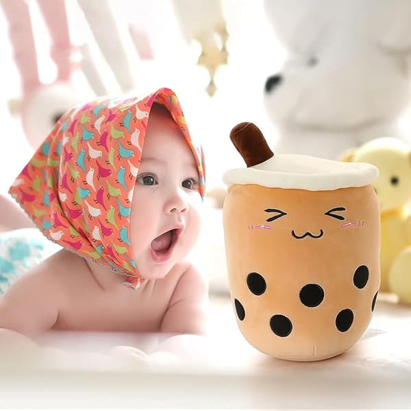 Fyldte bløde legetøj 50cm Squishy Bubble Tea plys pude sød mælk