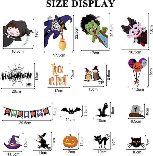 Halloween Statiske Flyttbare Vindusglassklistremerker