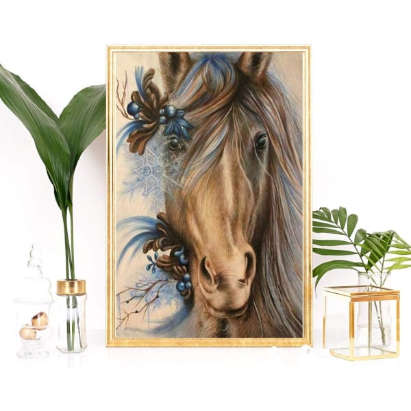 5D DIY Diamant Maleri for Voksne og Barn Hest Full Diamant Em