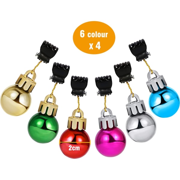 24 st julskäggkulor ornament färgglada jul ansikte