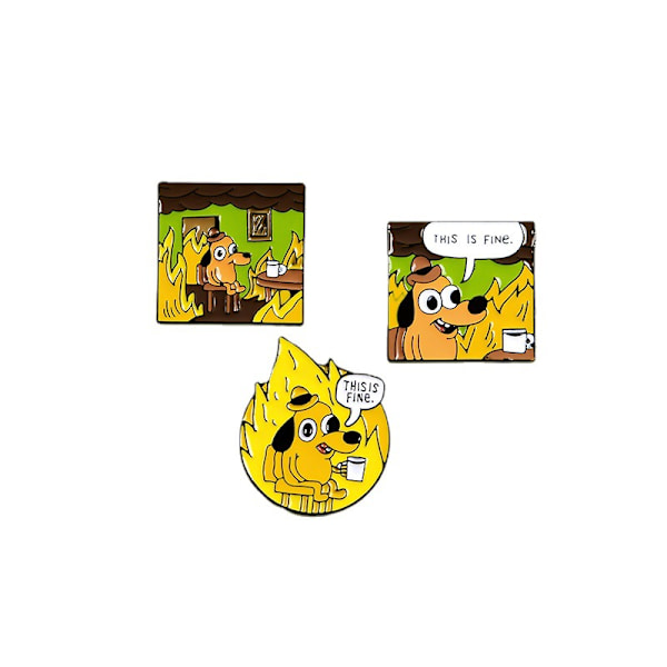 Emalj Pins Roliga Pins - This is fine hund pins, unik anime pin