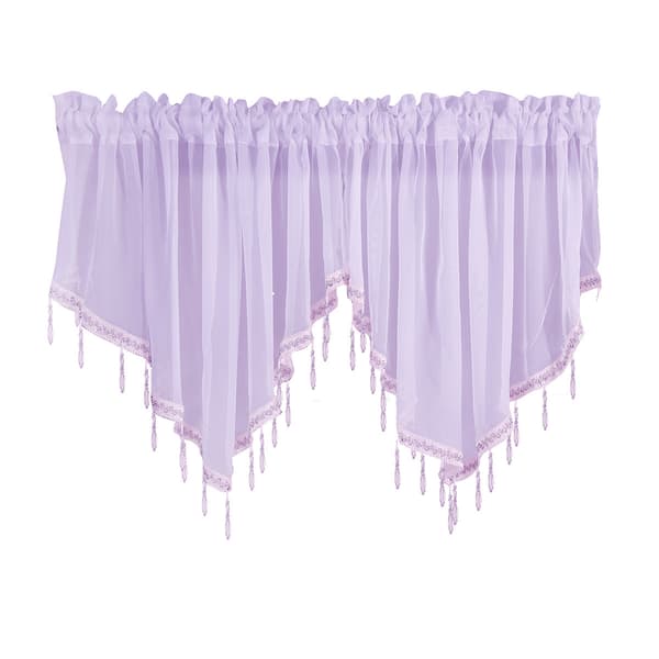 3 st triangulära gardinlängder genom stånggardiner Purple