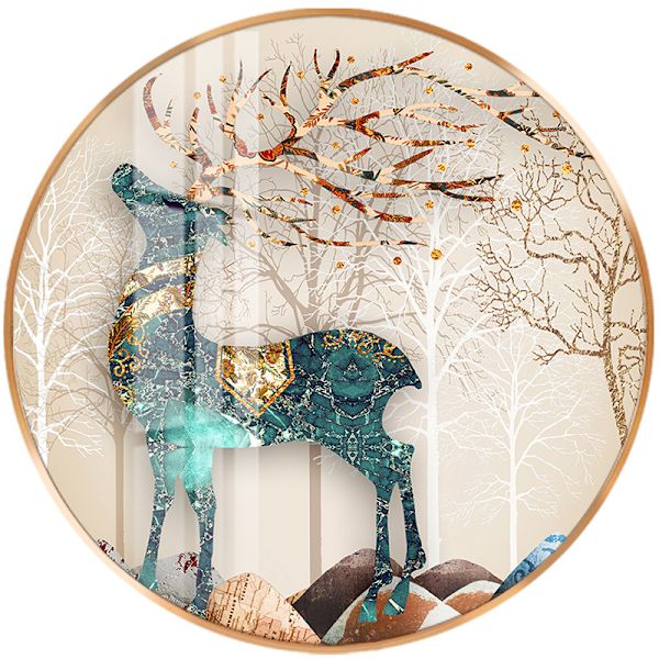 DIY pyöreä karvainen peura timanttimaalaus, monikokoinen 40*40cm