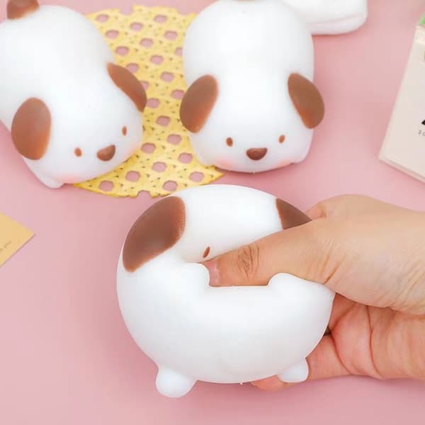 2-pak bløde mave-hund og mave-gris bamser 3D squishy legetøj stress