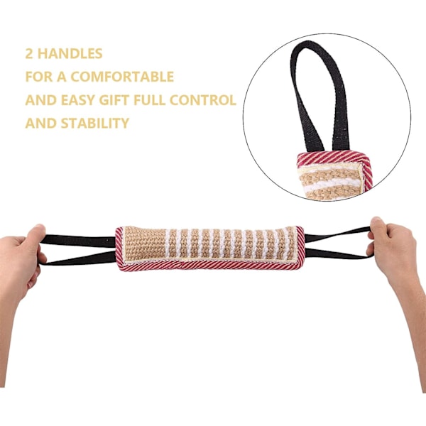 2 st Hundbit Tug Toy Hållbar Dragleksak med 2 Starka Handtag