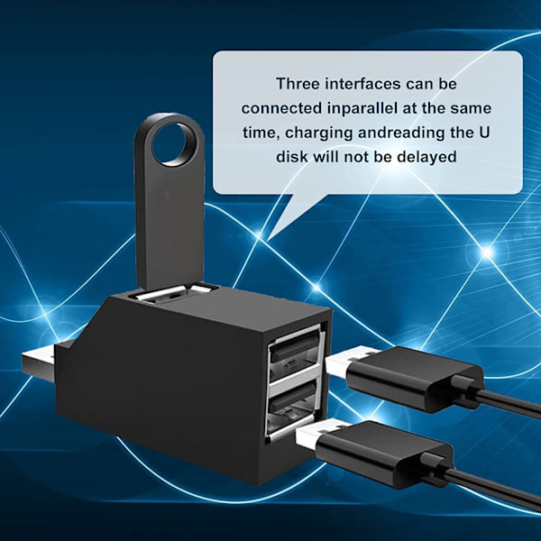 2-pack 3-portars USB 3.0-hubb (2 USB 2.0 + USB 3.0), bärbar adapter