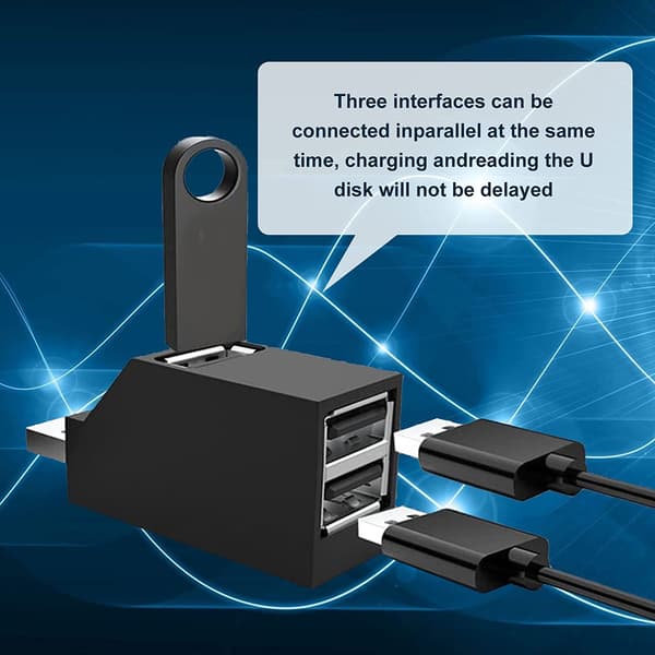 2-pak 3-port USB 3.0-hub (2 USB 2.0 + USB 3.0), bærbar adapter