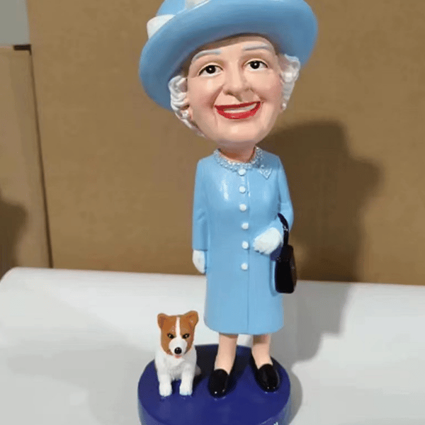 Dronning Elizabeth valp statue dukke dekorasjon