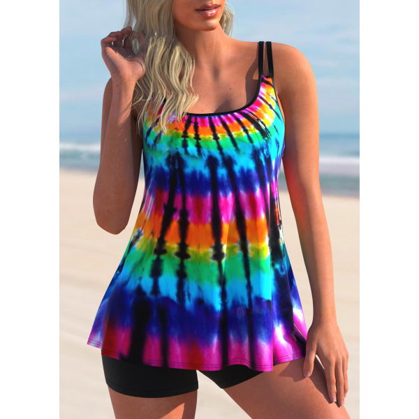 Dam badkläder tankini set baddräkt plus size L