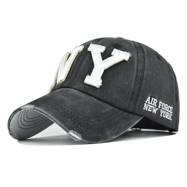 Vasket farve patchwork NY bomulds baseball cap broderi tegneserie