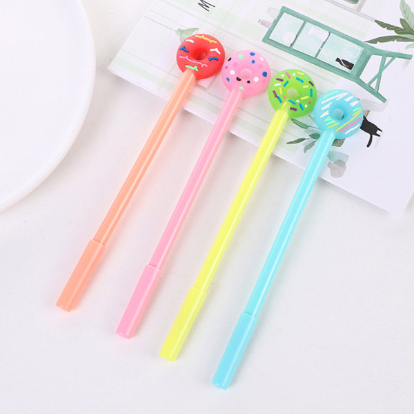 4pcs creative donut gel pen cartoon cute learning stationery wat