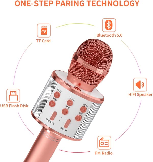Mikrofon til børn, trådløs Bluetooth Karaoke Mikrofon til A