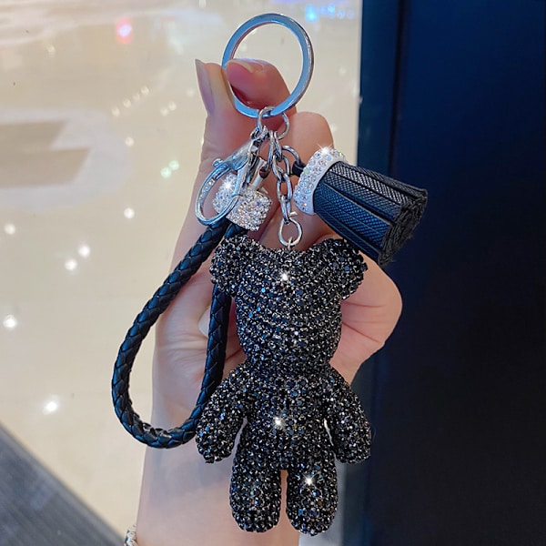 Moderne Diamant Bjørn Vedhæng Nøglering Bling Luksus Vedhæng F