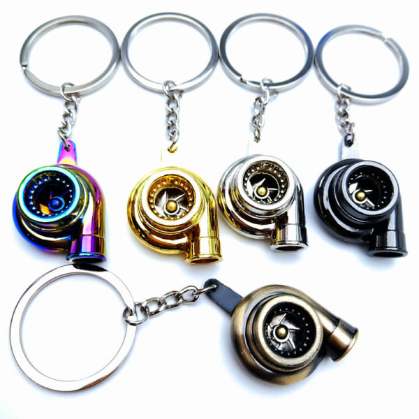 5PCS bilnøkkelring, LED turbo nøkkelring, roterende modell turbo nøkkelring
