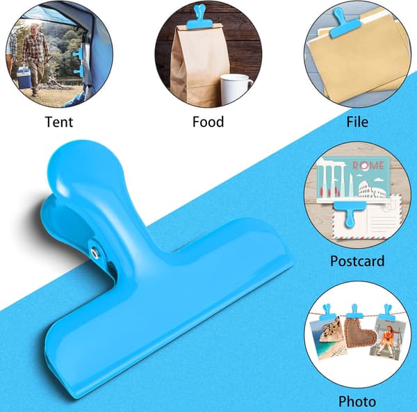 Bag Clips Heavy Duty Rustfritt Stål Chip Clips, Matpose Klips