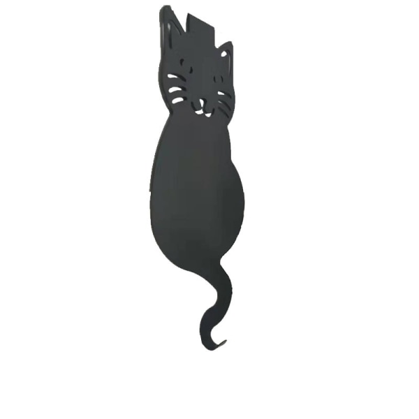 Kattformade dörrkrokar - Svart katt - Handduks-/jackhållare - Håller 10-15 kg - I