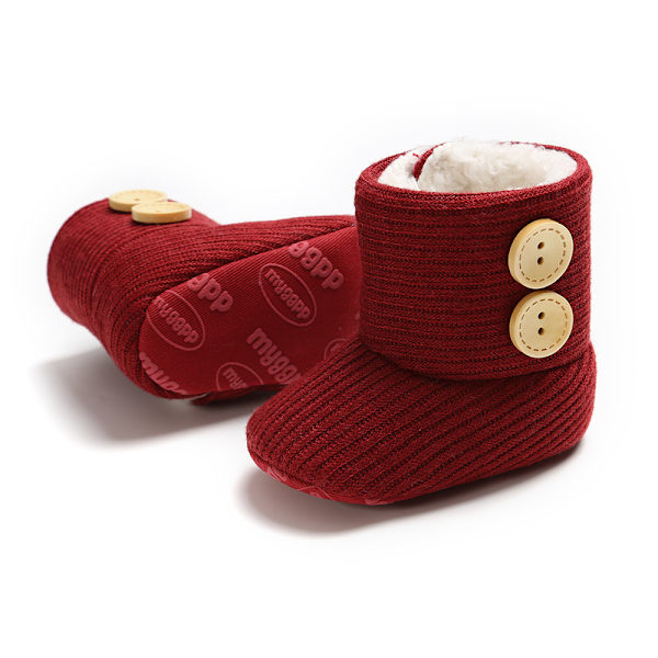 Baby Flickor Pojkar Snö Stövlar Mjuk Sula Varm Vinter Booties Anti-Sl
