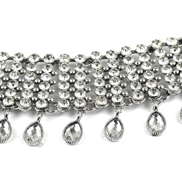 Vintage Boho Täysi Rhinestone Kaulakoru Tassel Korusetti Kerroksellinen