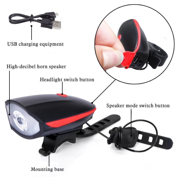 Sykkel frontlykter USB oppladbare frontlykter frontlykter Mounta